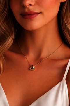 Žluté zlato náhrdelník SRDCE 43cm